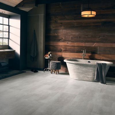 luxury vinyl tile floors in a NM bathroom